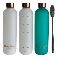Diet Plan 3 motivační láhve na vodu + kartáček